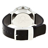 Calvin Klein men's watch featuring a chronograph dial and leather strap.