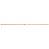 Round Natural Citrine Bezel-Set Solitaire Curb Link Bracelet In Gold & Platinum