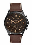Fossil Forrester Men’s Chronograph Watch – Brown Dial, Brown Leather Strap