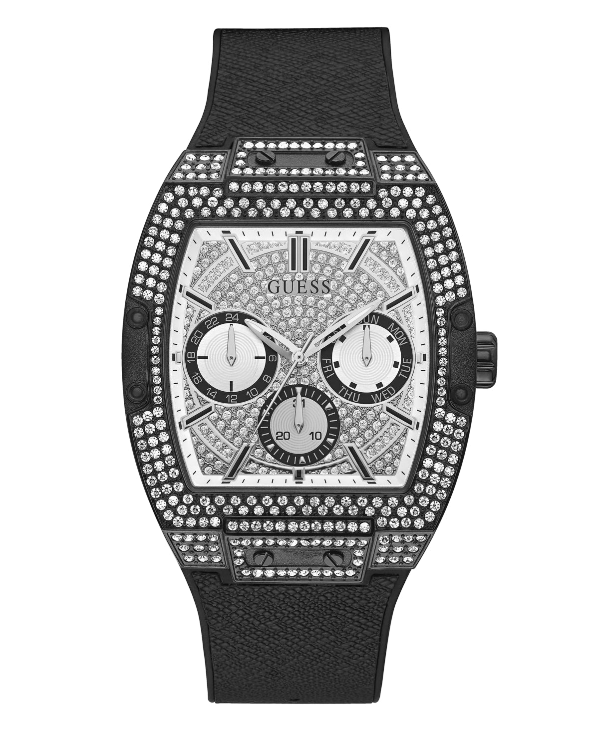 GUESS BLACK CASE BLACK SILICONE WATCH GW0048G1
