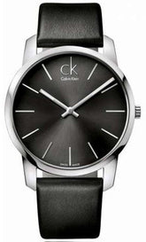 Calvin Klein CK City Men's Watch | Stainless Steel, Black Leathe