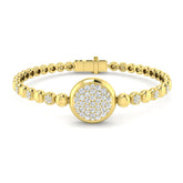 Lab Round Diamond Bracelet, 18K Gold Beaded Diamond Bracelet, Fine 18K Diamond Bracelet