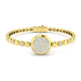 Lab Round Diamond Bracelet, 18K Gold Beaded Diamond Bracelet, Fine 18K Diamond Bracelet