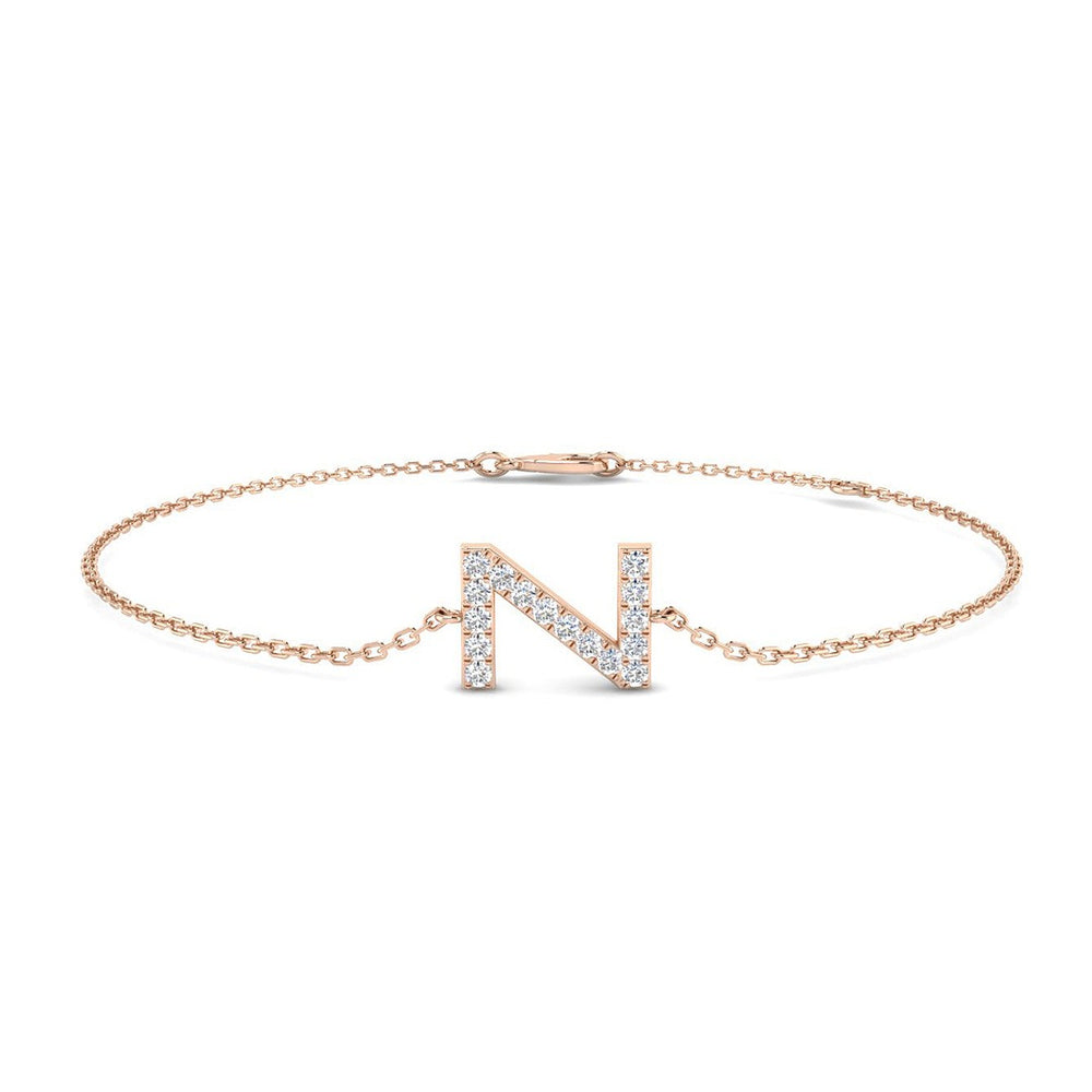 Lobster Claw Clasp 18K Gold Initial Z Bracelet