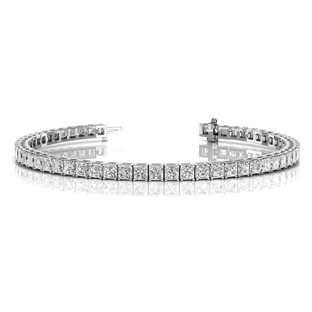 princess diamond tennis bracelet for women in platinum for gift