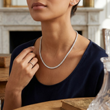 Pendentif solitaire en or blanc 9 carats, serti d'un diamant de laboratoire taille ronde de 0,40 carat.