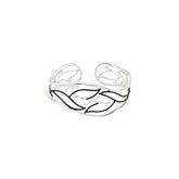 Round Natural Black Spinel & Natural Diamond Accented Hinged Cuff Bracelet In Silver