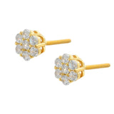 0.25ct Lab Grown Diamond Cluster Studs Earring in Gold