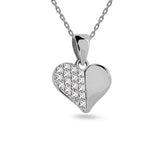 0.05Ct Round Lab Grown Diamond Heart Shape Pendant Necklace in Gold