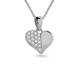 0.05Ct Round Lab Grown Diamond Heart Shape Pendant Necklace in Gold