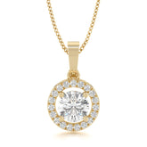 0.50Ct Lab Grown Diamond Round Solitaire Pendant Necklace in Gold
