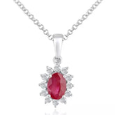 Ruby Diamond Pendant In 18k Gold