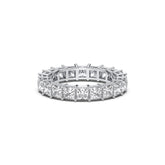 princess cut diamond ring, natural diamond eternity band, 18k white gold ring, full eternity wedding band, princess diamond band