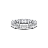 princess cut diamond ring, natural diamond eternity band, 18k white gold ring, full eternity wedding band, princess diamond band