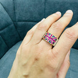 gemstone gold ring 9k yellow gold ring