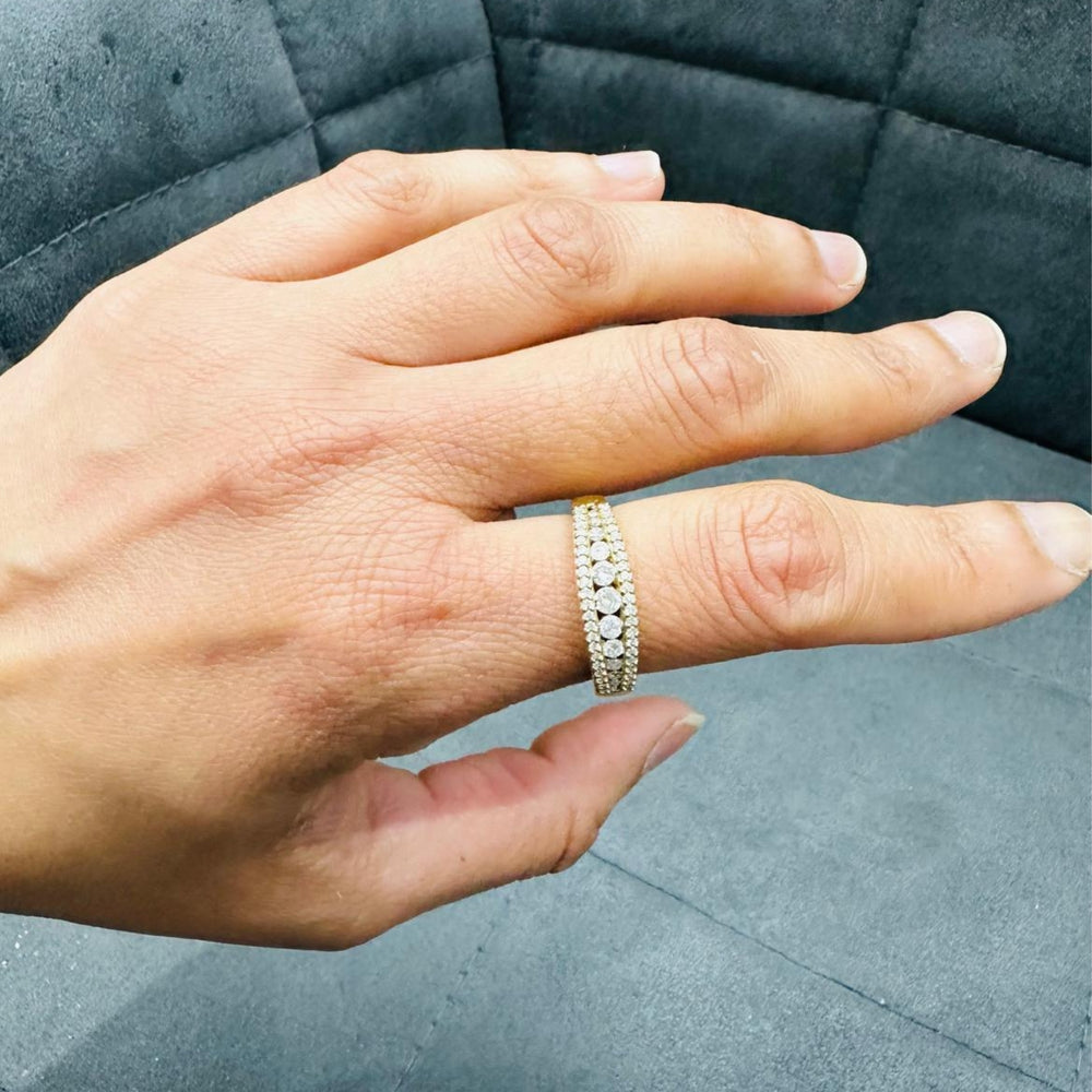 natural diamond ring 9k yellow gold ring