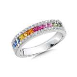 18k white gold princess ring