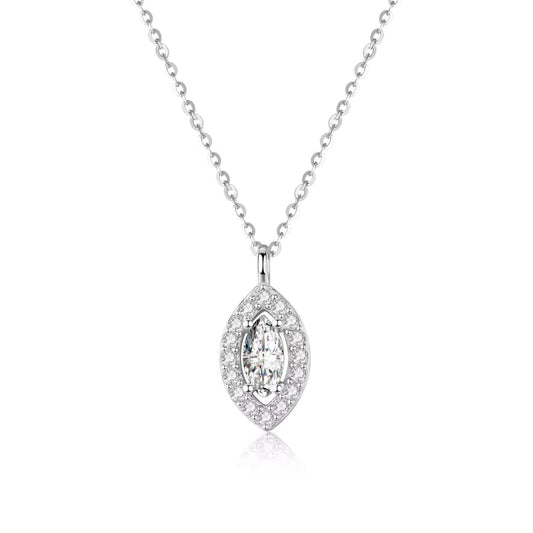 Marquise Cut Lab Grown Diamond Pendant Necklace in 9K Gold – 0.5 to 1 Carat on 20-Inch Chain 2mm – Elegant Wedding Gift for Her