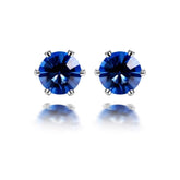 0.40Ct Sapphire Solitaire Studs Earrings in White Gold