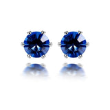 0.40Ct Sapphire Solitaire Studs Earrings in White Gold