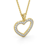 0.20Ct Round Lab Grown Diamond Heart Shape Pendant in Gold