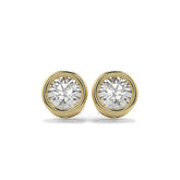Boucles d'oreilles solitaire en or, serties clos et serties d'un diamant de laboratoire de 0,30 ct.