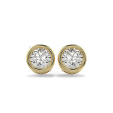 0.30Ct Lab Grown Diamond Bezel Set Solitaire Studs Earrings in Gold