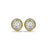 Boucles d'oreilles solitaire en or, serties clos et serties d'un diamant de laboratoire de 0,30 ct.