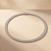 21" Men's 8.50mm Havana Cuban Link Lab Grown Diamond Pavé Necklace in 925 Silver (1.20ct)