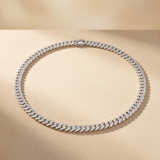 Tennisarmband mit rundem, im Brillantschliff geschliffenem, im Labor gezüchtetem Diamanten in Krappenfassung aus Gold und Platin