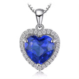 0.95ct Sapphire Lab Grown Diamond Heart Pendant Necklace In Gold