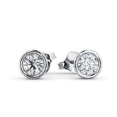 0.30Ct Lab Grown Diamond Bezel Set Solitaire Studs Earrings in White Gold