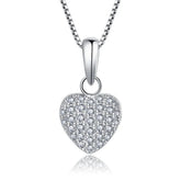 0.47Ct Round Diamond Heart Shape Necklace Pendant in White Gold