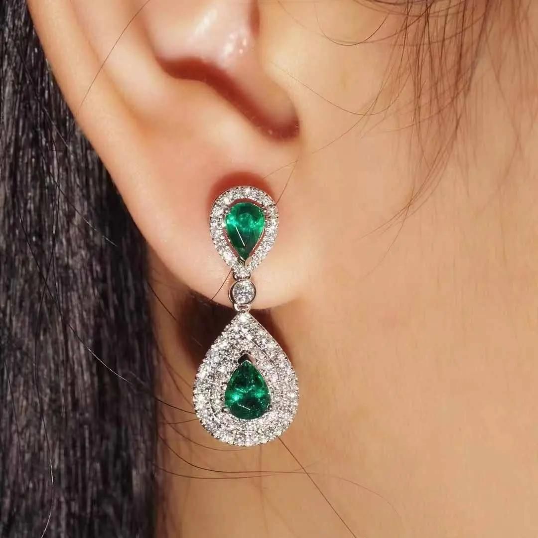 0.50Ct Pear Lab Grown Diamond Dangle Drop Earring in White Gold