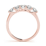 1.00ct Lab-Grown Round Diamond 5-Stone Trellis Set Diamond Ring, DE Color VVS Clarity