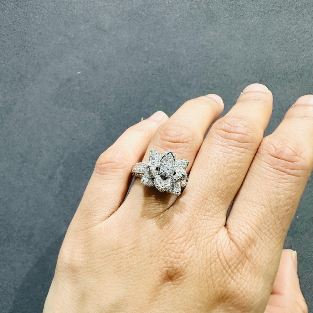diamond lotus ring