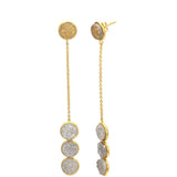 Boucles d'oreilles pendantes en or jaune serties de diamants de laboratoire