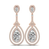 Tropfenförmige Ohrhänger mit 6,00 Karat im Labor gezüchteten Diamanten in Roségold