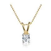 0.10Ct Solitaire Round Diamond Pendant Necklace in Yellow Gold