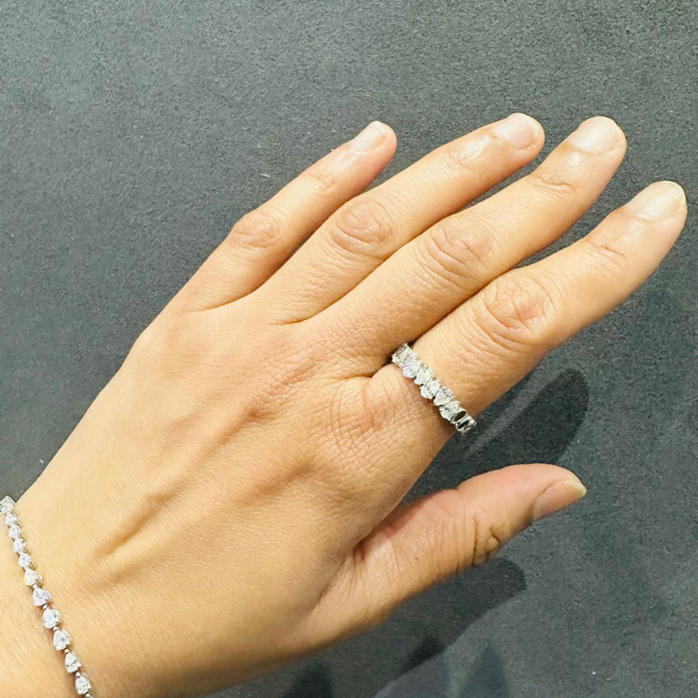 teardrop half eternity ring