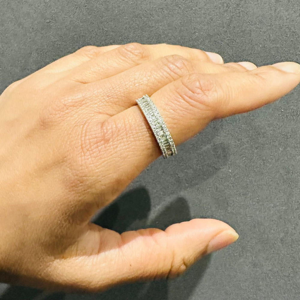 9k white gold ring eternity wedding band