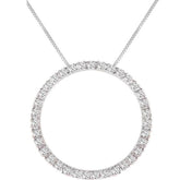1.00Ct Lab Diamond Circle Pendant Set In Silver