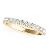 9K Yellow Gold Prong Set Lab Grown Diamond Half Eternity Wedding Band | Ring Size M