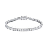 Close Up Princess Cut Diamond Tennis Bracelet, Luxury 8.70 Carat Diamond Bracelet in Platinum