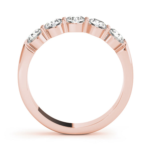 0.75-1.00ct Lab-Grown Round Diamond 5-Stone Prong Diamond Ring, DE Color VVS Clarity