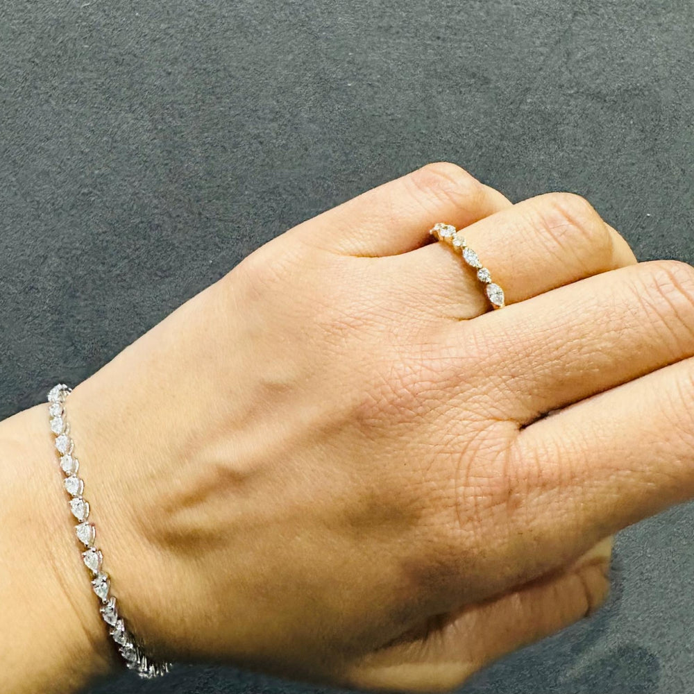 eternity wedding band 18k yellow gold ring