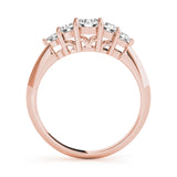 0.50 Carat Lab-Grown Round Diamond Shared Prong Set 5-Stone Diamond Ring, DE Color VVS Clarity