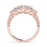 1.00 Carat Lab-Grown Round Diamond Prong Set 5-Stone Diamond Ring, DE Color VVS Clarity
