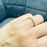 U Shaped Round Cut Lab Diamond Wedding Band, Close Up 11 Stone Lab Diamond Anniversary Ring