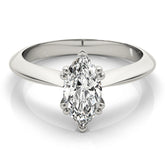 Lab-Grown Marquise Cut Diamond Double Prong Solitaire Engagement Ring.